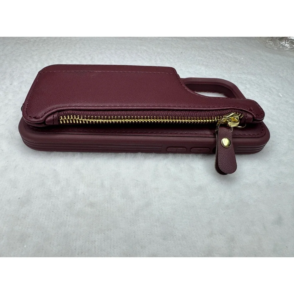 iPhone 14 Pro Case Clear & Burgundy‎ Wallet Cases Lot NEW